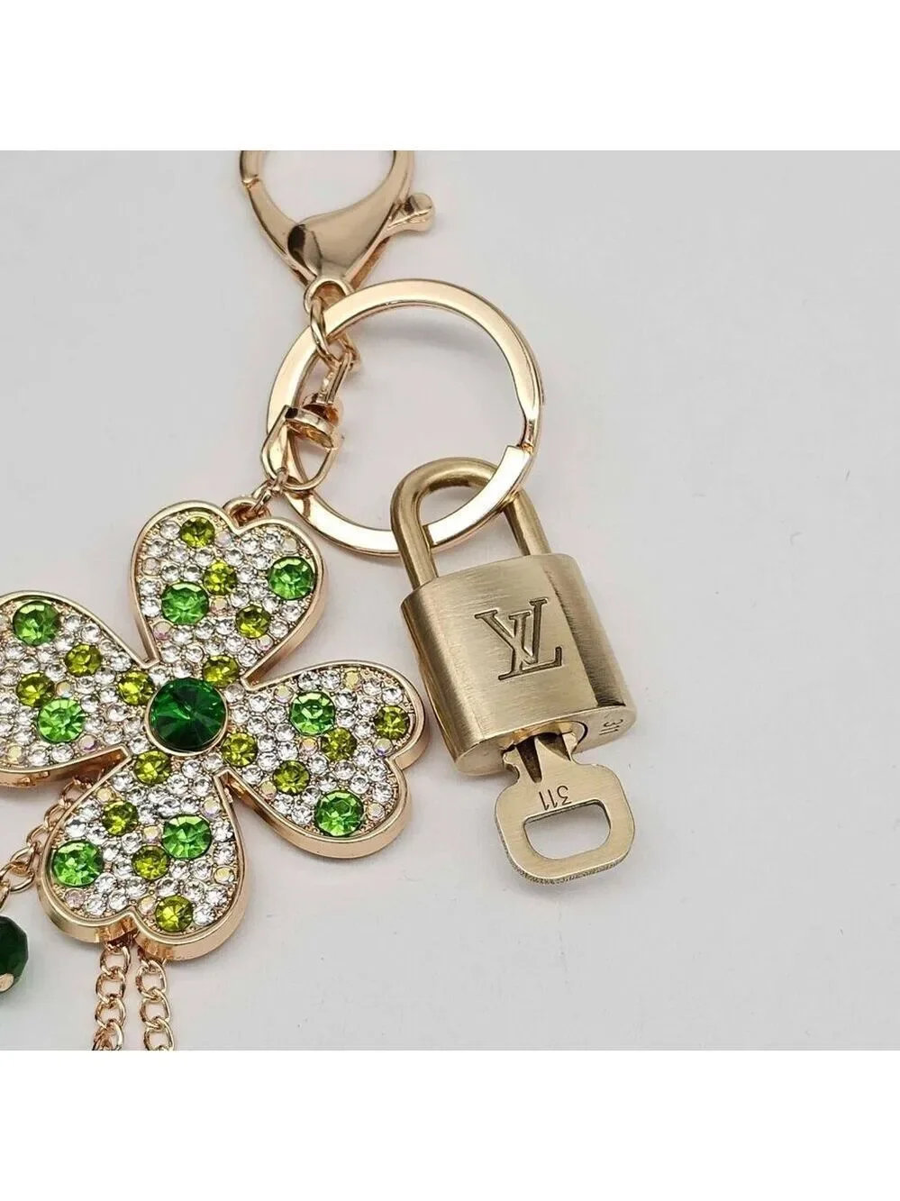 Authentic Louis Vuitton Lock & Key with unbranded Flower Bagcharm 021126